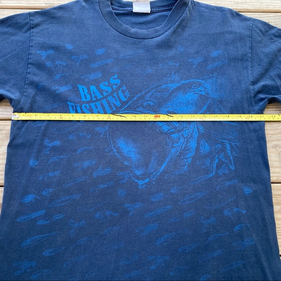 Vintage 2000 Big Bass Fishing Mega Print National Heritage Shirt - Picture 5 of 6